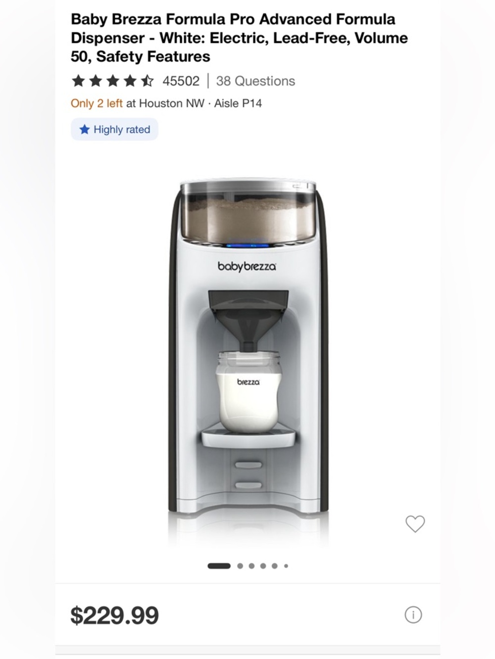 Baby Brezza Instant Formula Dispenser - White
